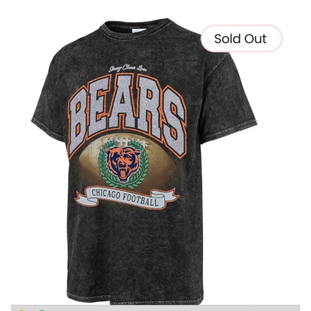 '47® Stoney Clover Lane® (WOMEN'S XL) Chicago Bears™ Glitter Rocker Vintage Tee - Picture 2 of 4